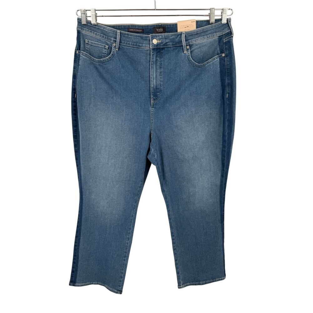 NYDJ Jeans Marilyn Straight ankle denim blue plus size 24W NEW